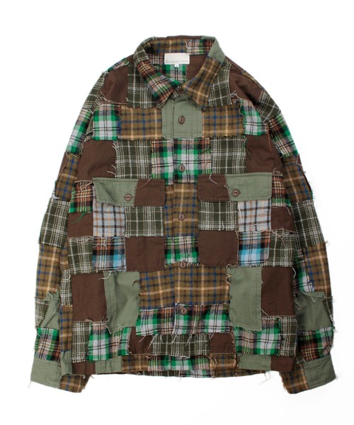 Universal Style Wear(ユニバーサルスタイルウェア)の「Universal Style Wear パッチワーク シャツ(シャツ/ブラウス・メンズ・スミクロ/グレー/オフホワイト/カーキ・LARGE/MEDIUM/X-LARGE)」の13枚目の写真