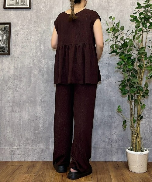 Right-on（ライトオン）の「HONEYSUCKLE ROSE(ハニーサックルローズ)【レディース】楊柳カットジレ/セットアップ対応（その他トップス・レディース・ブラック/ベージュ/ブラウン・L/M）」の18枚目の写真
