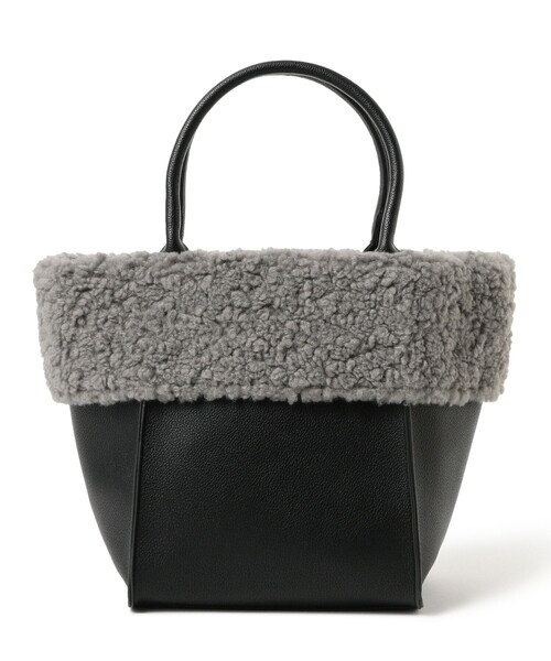 BEAMS HEART（ビームスハート）の「ムートンボア スクエア バッグ（トートバッグ・レディース・ブラウン/ブラック・ONE SIZE）」の5枚目の写真