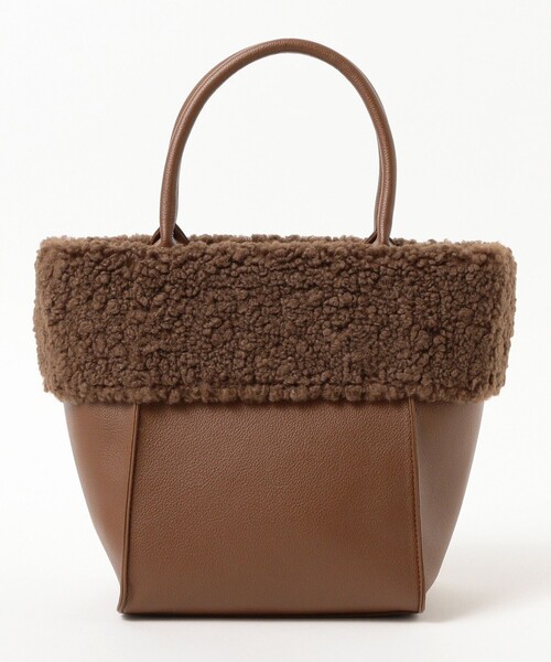 BEAMS HEART（ビームスハート）の「ムートンボア スクエア バッグ（トートバッグ・レディース・ブラウン/ブラック・ONE SIZE）」の10枚目の写真