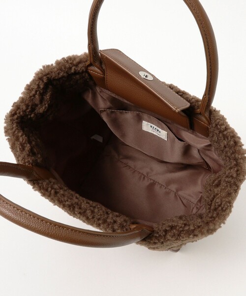 BEAMS HEART（ビームスハート）の「ムートンボア スクエア バッグ（トートバッグ・レディース・ブラウン/ブラック・ONE SIZE）」の13枚目の写真