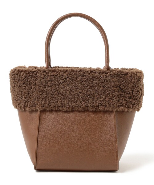 BEAMS HEART（ビームスハート）の「ムートンボア スクエア バッグ（トートバッグ・レディース・ブラウン/ブラック・ONE SIZE）」の3枚目の写真