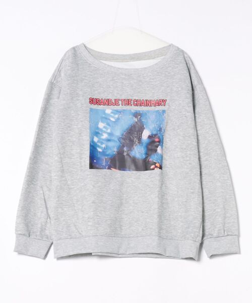 LADY LIKE(レディライク)の「ヴィンテージ風プリントワンショルダースウェット(スウェット・レディース・グレー/ダークグレー・M/S)」の10枚目の写真