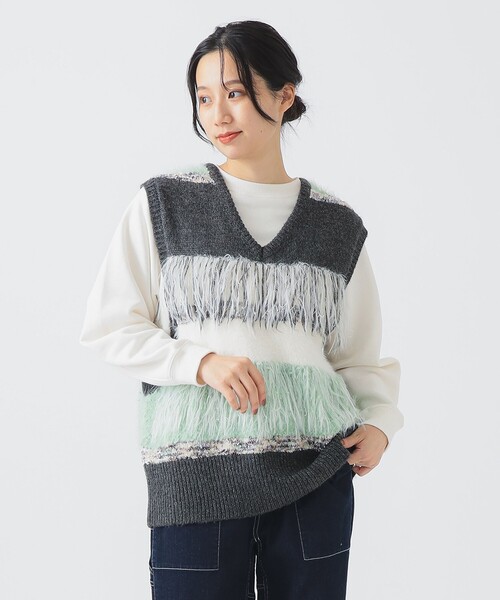 セール】フリンジ ニット ベスト（ニット/セーター）｜B:MING by BEAMS