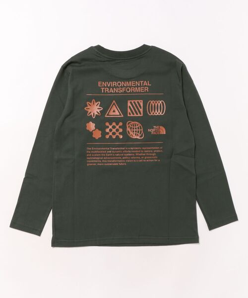 THE NORTH FACE（ザノースフェイス）の「THE NORTH FACE/ザ・ノース・フェイス キッズ ロンT バックプリント NTJ82533（Tシャツ/カットソー・キッズ・ダークオリーブ/キナリ/コーラル・160cm/150cm/140cm/130cm）」の5枚目の写真