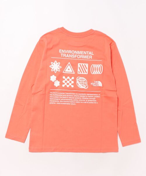 THE NORTH FACE（ザノースフェイス）の「THE NORTH FACE/ザ・ノース・フェイス キッズ ロンT バックプリント NTJ82533（Tシャツ/カットソー・キッズ・ダークオリーブ/キナリ/コーラル・160cm/150cm/140cm/130cm）」の6枚目の写真