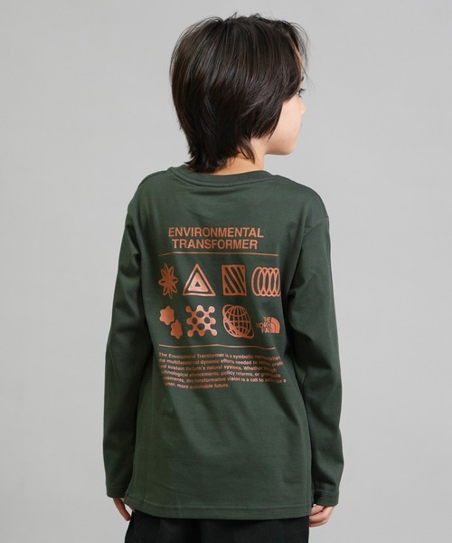 THE NORTH FACE（ザノースフェイス）の「THE NORTH FACE/ザ・ノース・フェイス キッズ ロンT バックプリント NTJ82533（Tシャツ/カットソー・キッズ・ダークオリーブ/キナリ/コーラル・160cm/150cm/140cm/130cm）」の3枚目の写真