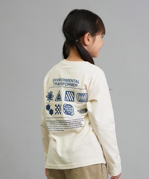 THE NORTH FACE（ザノースフェイス）の「THE NORTH FACE/ザ・ノース・フェイス キッズ ロンT バックプリント NTJ82533（Tシャツ/カットソー・キッズ・ダークオリーブ/キナリ/コーラル・160cm/150cm/140cm/130cm）」の2枚目の写真