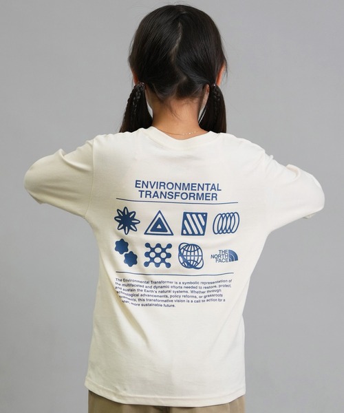 THE NORTH FACE（ザノースフェイス）の「THE NORTH FACE/ザ・ノース・フェイス キッズ ロンT バックプリント NTJ82533（Tシャツ/カットソー・キッズ・ダークオリーブ/キナリ/コーラル・160cm/150cm/140cm/130cm）」の9枚目の写真