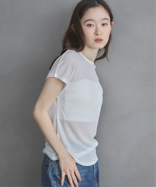 feepur(フェピュール)の「シアーリブTee(Tシャツ/カットソー・レディース・オフホワイト/グレー/ブラック/ブラウン・MEDIUM)」の2枚目の写真