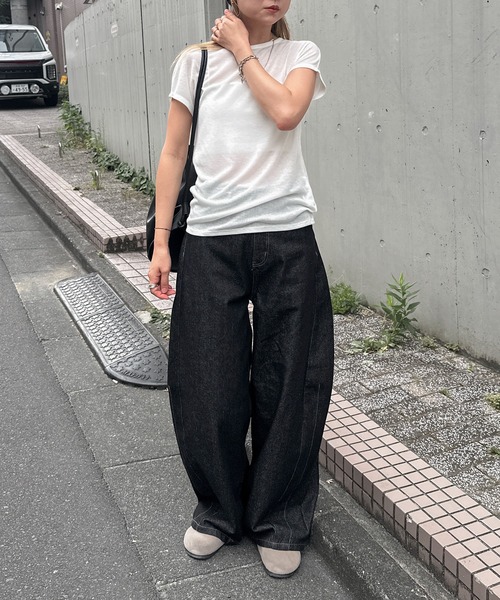 feepur(フェピュール)の「シアーリブTee(Tシャツ/カットソー・レディース・オフホワイト/グレー/ブラック/ブラウン・MEDIUM)」の7枚目の写真