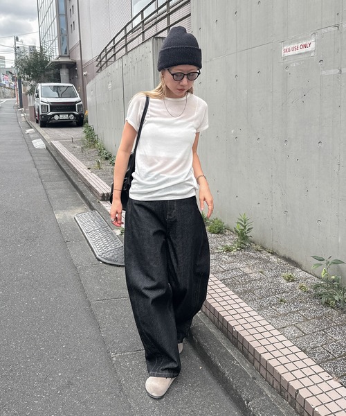 feepur(フェピュール)の「シアーリブTee(Tシャツ/カットソー・レディース・オフホワイト/グレー/ブラック/ブラウン・MEDIUM)」の9枚目の写真