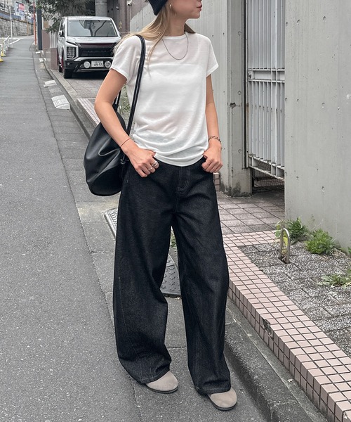 feepur(フェピュール)の「シアーリブTee(Tシャツ/カットソー・レディース・オフホワイト/グレー/ブラック/ブラウン・MEDIUM)」の5枚目の写真