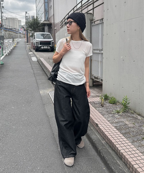 feepur(フェピュール)の「シアーリブTee(Tシャツ/カットソー・レディース・オフホワイト/グレー/ブラック/ブラウン・MEDIUM)」の10枚目の写真