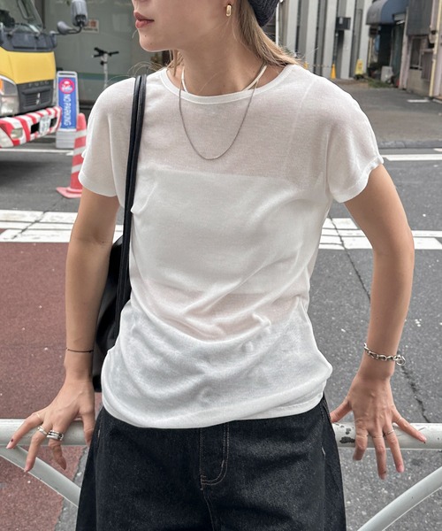 feepur(フェピュール)の「シアーリブTee(Tシャツ/カットソー・レディース・オフホワイト/グレー/ブラック/ブラウン・MEDIUM)」の15枚目の写真