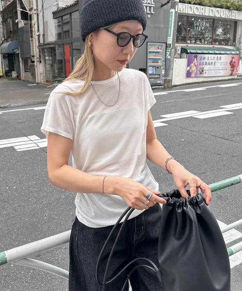 feepur(フェピュール)の「シアーリブTee(Tシャツ/カットソー・レディース・オフホワイト/グレー/ブラック/ブラウン・MEDIUM)」の16枚目の写真