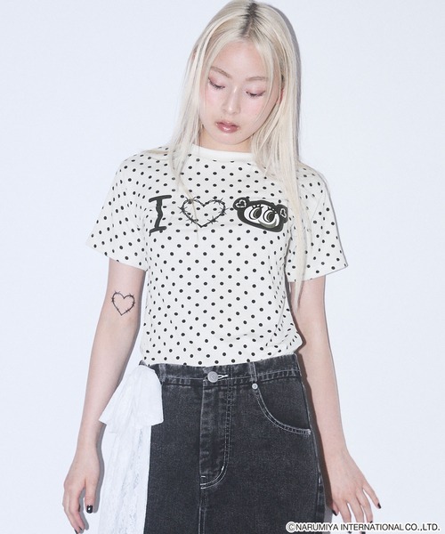 モノトーンナカムラくん I Love tee【ANGEL BLUE】（Tシャツ