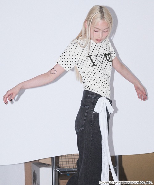 HeartTattoo モノトーンナカムラくん　Tシャツ　エンジェルブルー　完売 モノトーンナカムラくん I Love tee【ANGEL BLUE】（Tシャツ