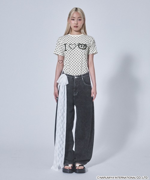 HeartTattoo モノトーンナカムラくん　Tシャツ　エンジェルブルー　完売 モノトーンナカムラくん I Love tee【ANGEL BLUE】（Tシャツ