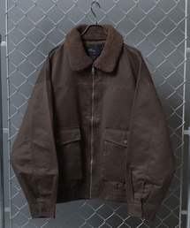 ANPAS | Faux waxed jacket/襟ボア ワックスライク A-2タイプジャケット ワークブルゾン フライトジャケット ミリタリーブルゾン アウター メンズ レディース(ブルゾン)