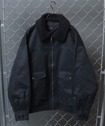 ANPAS（アンパス）の「Faux waxed jacket/襟ボア ワックスライク A-2タイプジャケット ワークブルゾン フライトジャケット ミリタリーブルゾン アウター メンズ レディース（ブルゾン）」