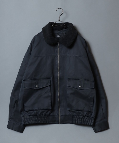 セール】Faux waxed jacket/襟ボア ワックスライク A-2タイプ
