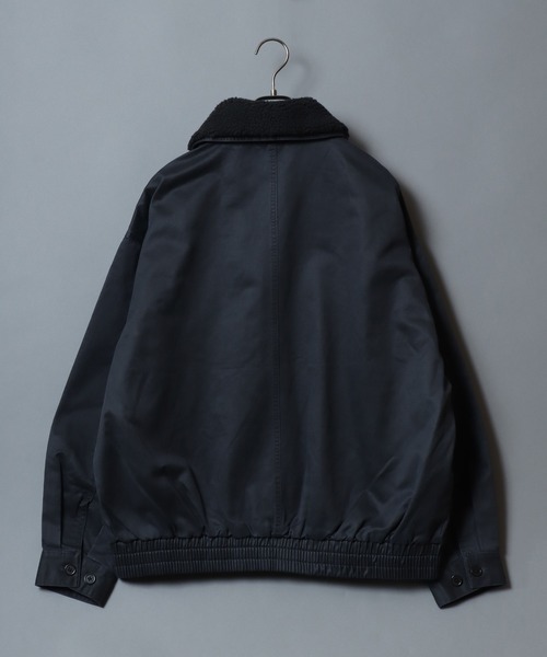 ANPAS（アンパス）の「Faux waxed jacket/襟ボア ワックスライク A-2タイプジャケット ワークブルゾン フライトジャケット ミリタリーブルゾン アウター メンズ レディース（ブルゾン・メンズ・ブラック/ブラウン・M/L/LL）」の4枚目の写真