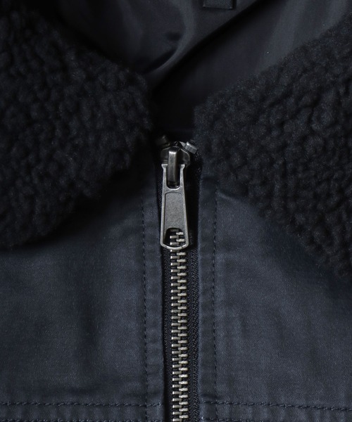 ANPAS（アンパス）の「Faux waxed jacket/襟ボア ワックスライク A-2タイプジャケット ワークブルゾン フライトジャケット ミリタリーブルゾン アウター メンズ レディース（ブルゾン・メンズ・ブラック/ブラウン・M/L/LL）」の10枚目の写真