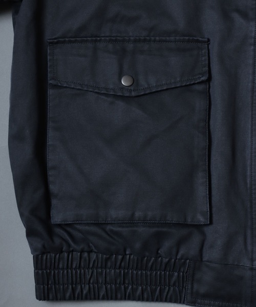 ANPAS（アンパス）の「Faux waxed jacket/襟ボア ワックスライク A-2タイプジャケット ワークブルゾン フライトジャケット ミリタリーブルゾン アウター メンズ レディース（ブルゾン・メンズ・ブラック/ブラウン・M/L/LL）」の12枚目の写真