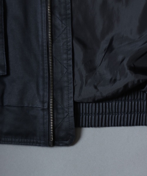 ANPAS（アンパス）の「Faux waxed jacket/襟ボア ワックスライク A-2タイプジャケット ワークブルゾン フライトジャケット ミリタリーブルゾン アウター メンズ レディース（ブルゾン・メンズ・ブラック/ブラウン・M/L/LL）」の14枚目の写真