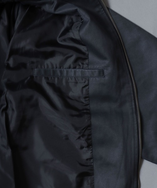 ANPAS（アンパス）の「Faux waxed jacket/襟ボア ワックスライク A-2タイプジャケット ワークブルゾン フライトジャケット ミリタリーブルゾン アウター メンズ レディース（ブルゾン・メンズ・ブラック/ブラウン・M/L/LL）」の11枚目の写真