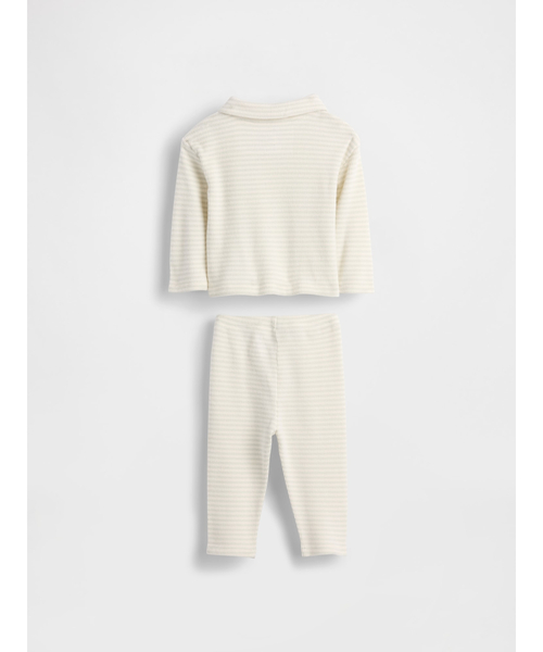 GAP(ギャップ)の「ソフトスパン ポロコーデセット (ベビー)(セットアップ・キッズ・ホワイト/グレー・60cm/70cm/80cm/90cm)」の3枚目の写真