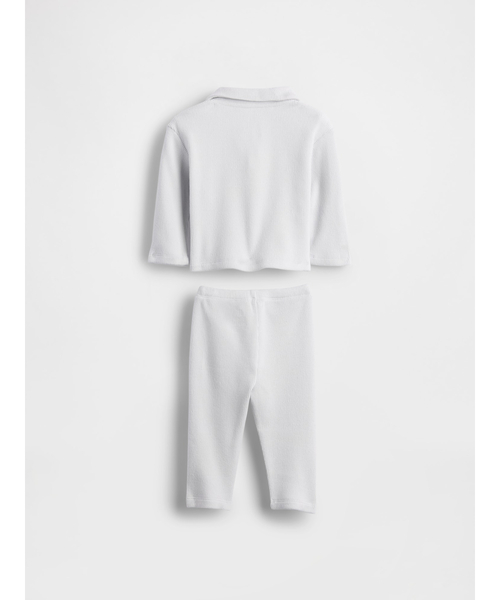 GAP(ギャップ)の「ソフトスパン ポロコーデセット (ベビー)(セットアップ・キッズ・ホワイト/グレー・60cm/70cm/80cm/90cm)」の4枚目の写真