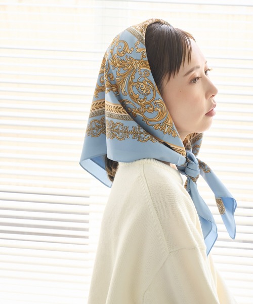 ROPE' PICNIC（ロペピクニック）の「90×90 アソートビンテージライクパターンスカーフ（バンダナ/スカーフ・レディース・ワイン/ブルー系その他4/ブラック系その他・FREE）」の3枚目の写真