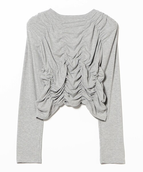 Ray BEAMS(レイビームス)の「リブ シャーリング カーディガン(カーディガン/ボレロ・レディース・ブラック/ライトグレー・ONE SIZE)」の22枚目の写真