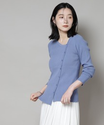 NANO universe | アシメネックデサインリブニットトップス(ニット/セーター)