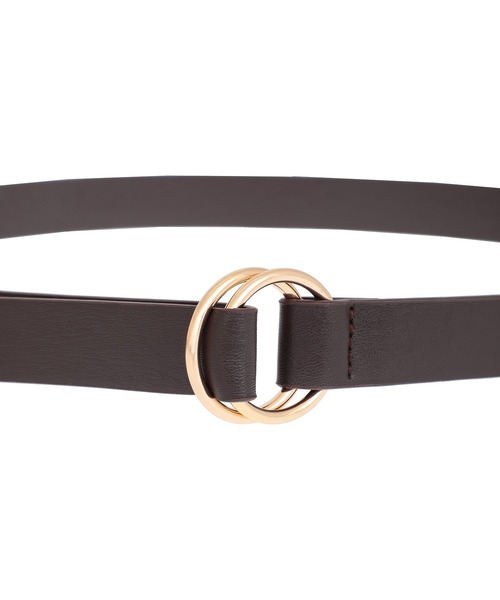 Green　Parks（グリーンパークス）の「every walk.ダブルリングベルト（ベルト・レディース・ブラック/ダークブラウン・FREE）」の4枚目の写真