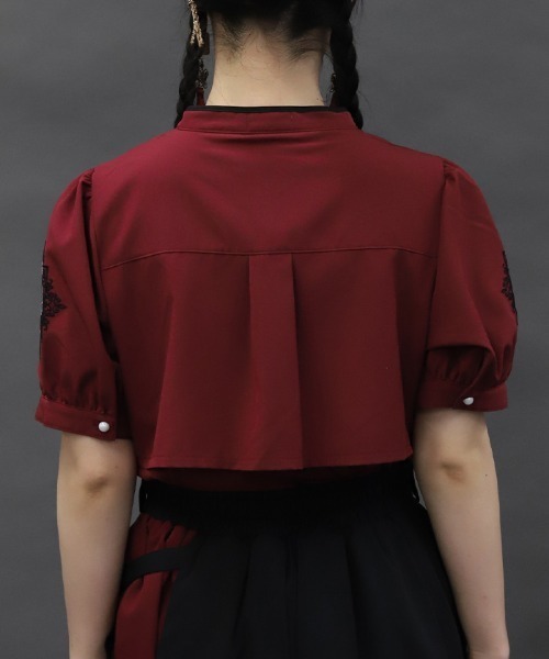 axes femme POETIQUE（アクシーズファムポエティック）の「麻雀牌刺繍ブラウス（シャツ/ブラウス・レディース・レッド/ホワイト/ブラック・MEDIUM）」の6枚目の写真