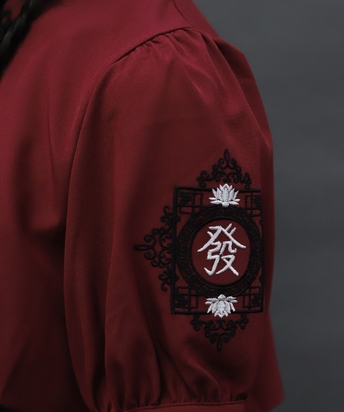 axes femme POETIQUE（アクシーズファムポエティック）の「麻雀牌刺繍ブラウス（シャツ/ブラウス・レディース・レッド/ホワイト/ブラック・MEDIUM）」の7枚目の写真