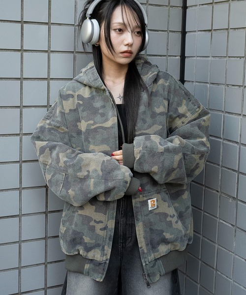 WEGO（ウィゴー）の「WEGO/ワーカーズキルトフードブルゾン（ブルゾン・レディース・ベージュ/チャコール/その他1・FREE）」の3枚目の写真