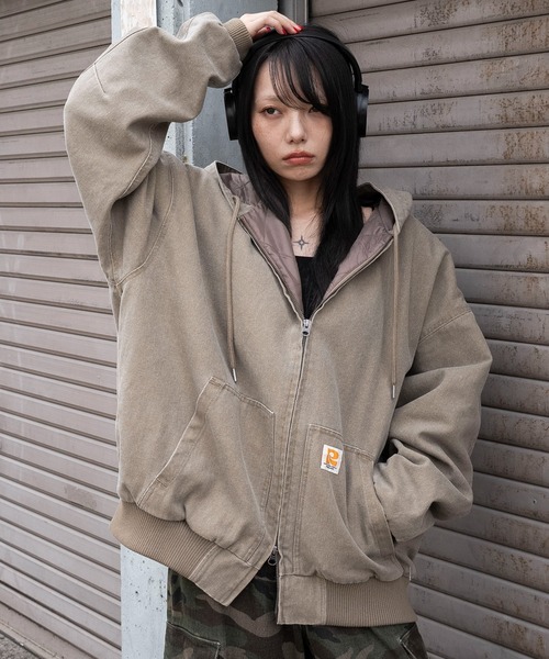 WEGO/【25年秋冬新作】ワーカーズキルトフードブルゾン