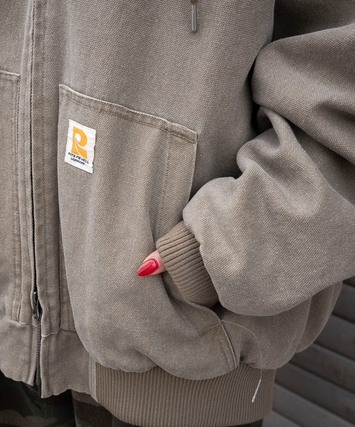 WEGO（ウィゴー）の「WEGO/【25年秋冬新作】ワーカーズキルトフードブルゾン（ブルゾン・レディース・ベージュ/チャコール・FREE）」の10枚目の写真