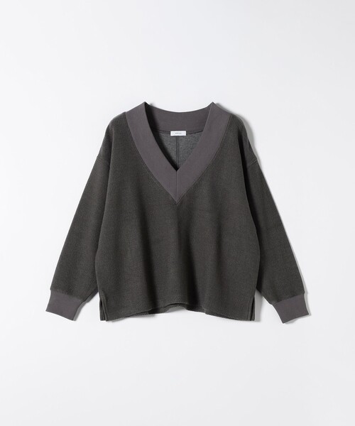 SHIPS any(シップス エニィ)の「SHIPS any:〈手洗い可能〉サカリバ 深Vネック ルーズ プルオーバー(Tシャツ/カットソー・レディース・チャコールグレー/オフホワイト/ナチュラル・ONE SIZE)」の20枚目の写真