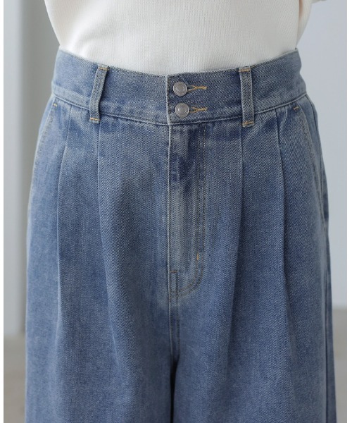 itto...（イット）の「デニムタックパンツ（デニムパンツ・レディース・ブルー/ワンウォッシュ・M/L）」の22枚目の写真