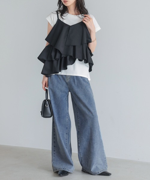 itto...（イット）の「デニムタックパンツ（デニムパンツ・レディース・ブルー/ワンウォッシュ・M/L）」の8枚目の写真