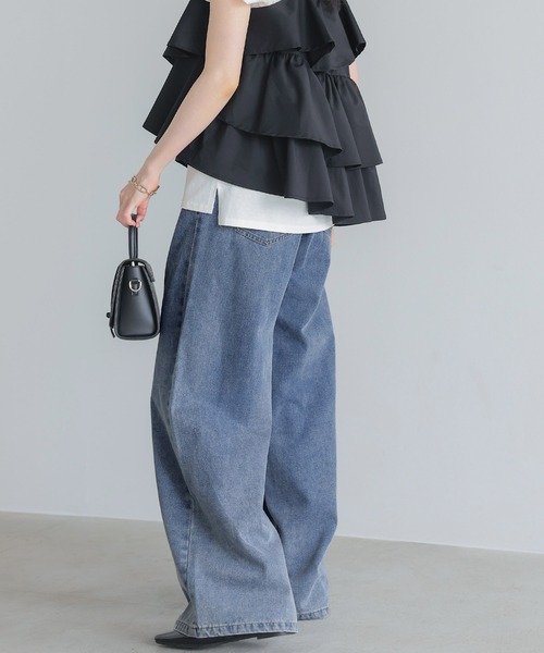itto...（イット）の「デニムタックパンツ（デニムパンツ・レディース・ブルー/ワンウォッシュ・M/L）」の9枚目の写真