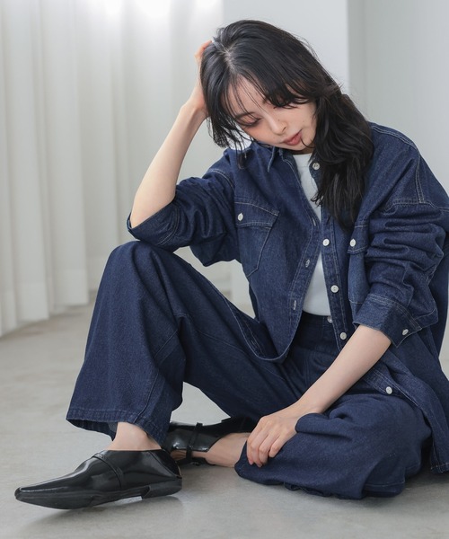itto...（イット）の「デニムタックパンツ（デニムパンツ・レディース・ブルー/ワンウォッシュ・M/L）」の19枚目の写真