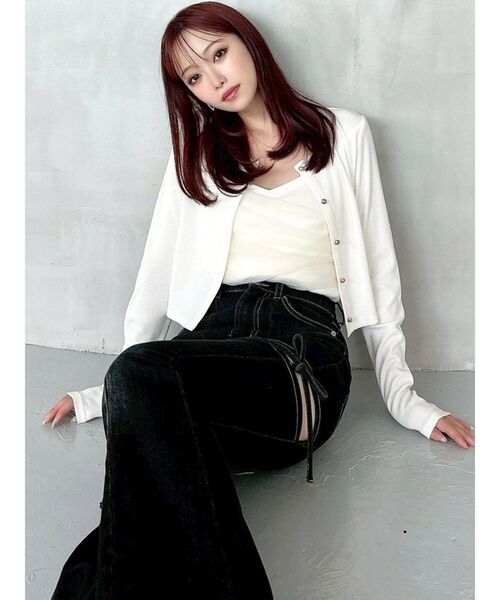 RESEXXY(リゼクシー)の「チュールドッキングアンサンブルトップス(Tシャツ/カットソー・レディース・グレー/ブラック/ホワイト・FREE)」の18枚目の写真