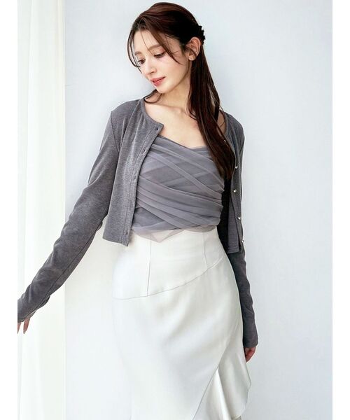 RESEXXY(リゼクシー)の「チュールドッキングアンサンブルトップス(Tシャツ/カットソー・レディース・グレー/ブラック/ホワイト・FREE)」の22枚目の写真