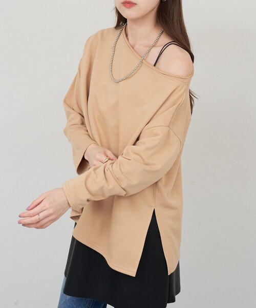 SHENERY(シーナリー)の「サイドスリットオフショルスウェット(Tシャツ/カットソー・レディース・グレー系その他/ベージュ/ホワイト・FREE)」の11枚目の写真